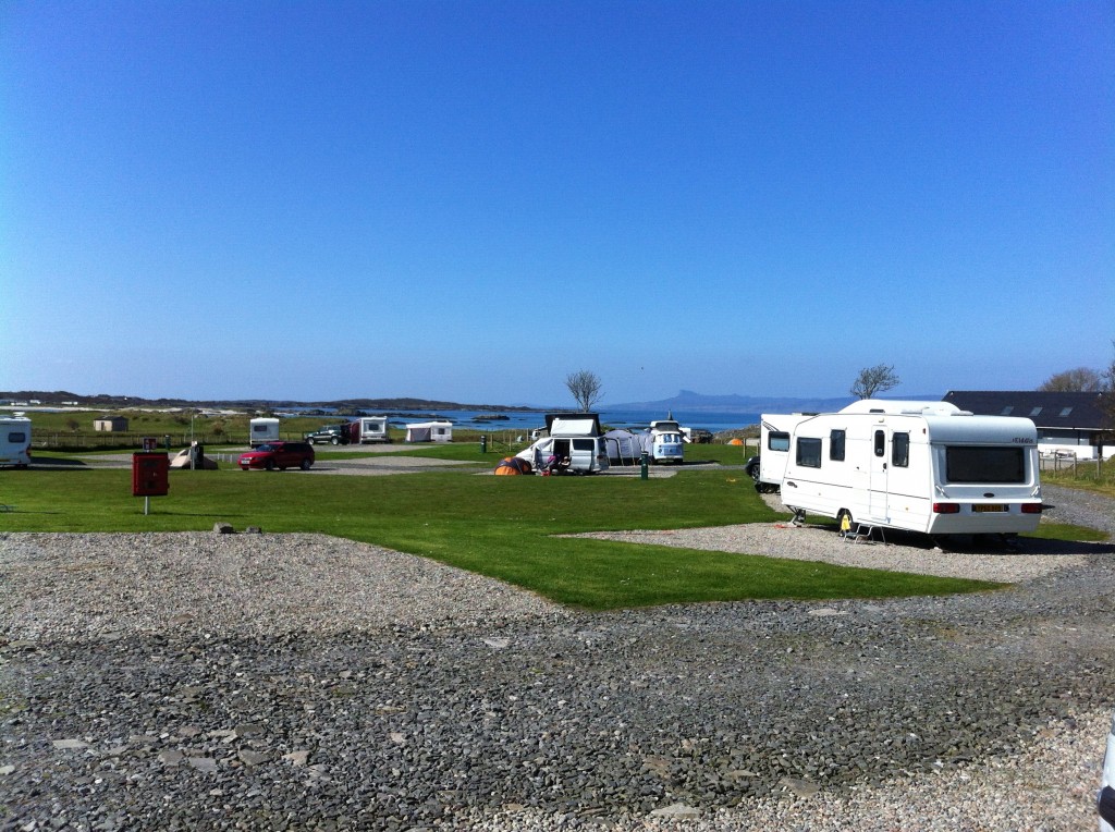 Sunnyside touring caravan park, west coast Scotland between Arisaig and Mallaig with sea views